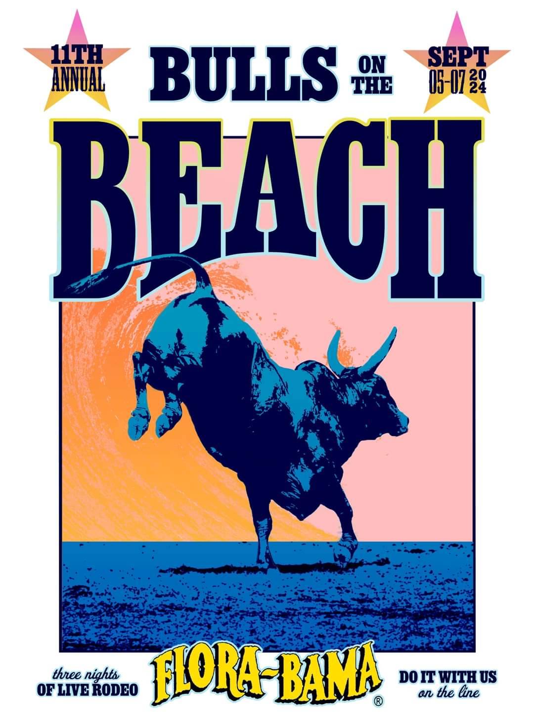 11th Annual Bulls on the Beach at Flora-Bama on Sept 5-7 2024 - 3R Rodeo Productions