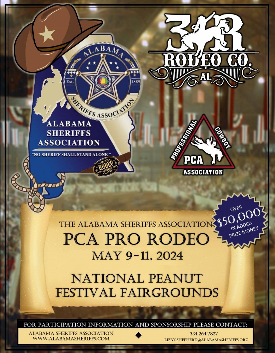 PCA Pro Rodeo by 3R Rodeo - National Peanut Festival Fairgrounds Dothan AL - May 9-11 2024